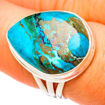 Chrysocolla In Malachite Rings handcrafted by Ana Silver Co - RING103801
