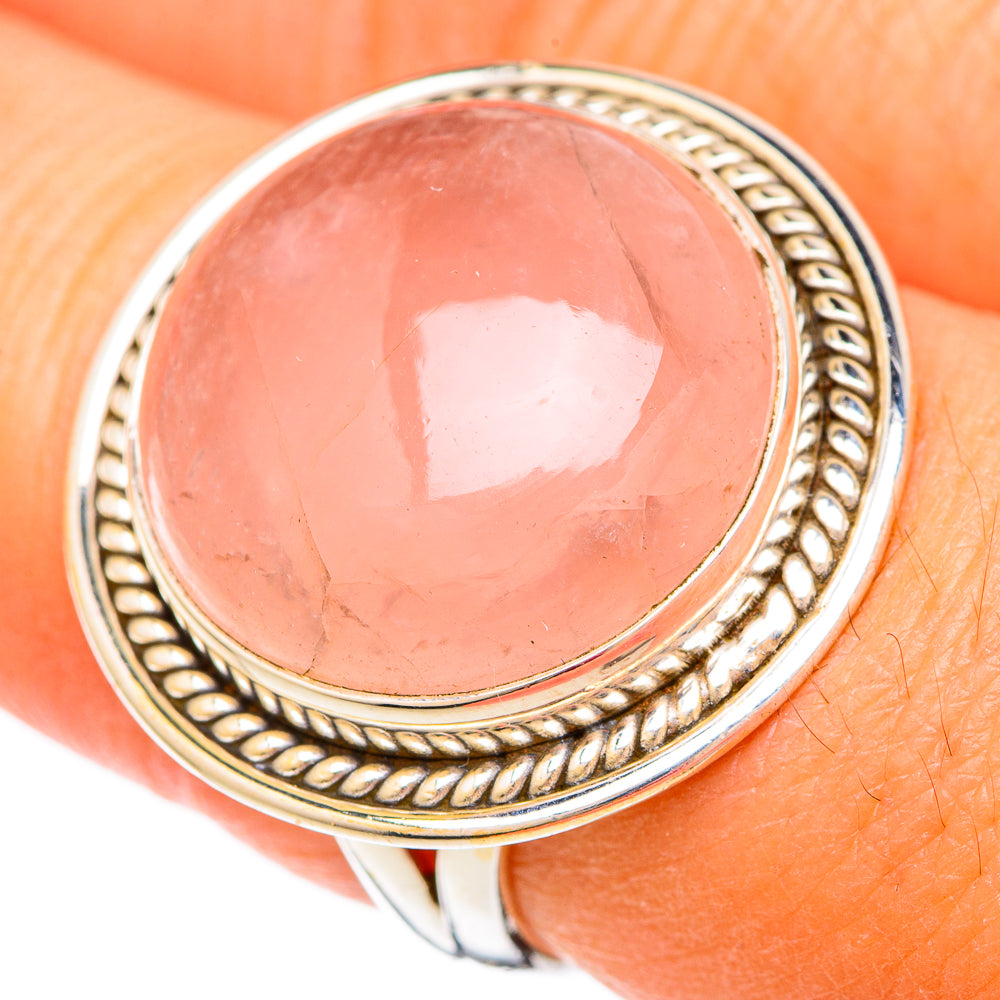 Rose Quartz Rings handcrafted by Ana Silver Co - RING103803