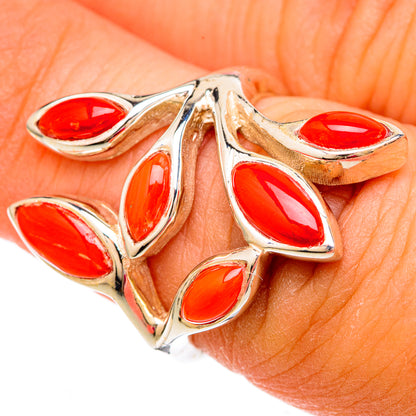 Mediterranean Red Coral Coral Rings handcrafted by Ana Silver Co - RING103805