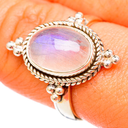 Rainbow Moonstone Rings handcrafted by Ana Silver Co - RING103813