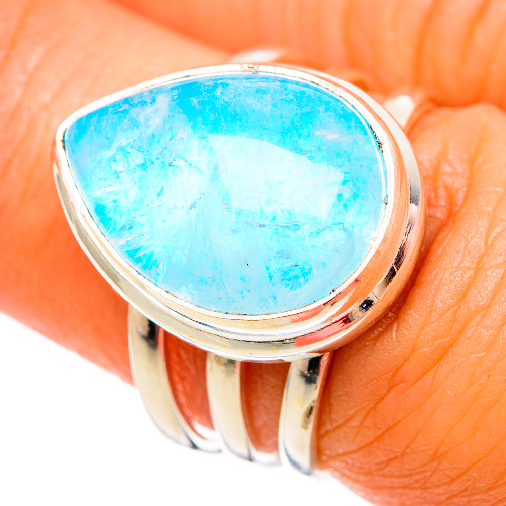 Rainbow Moonstone Rings handcrafted by Ana Silver Co - RING103818