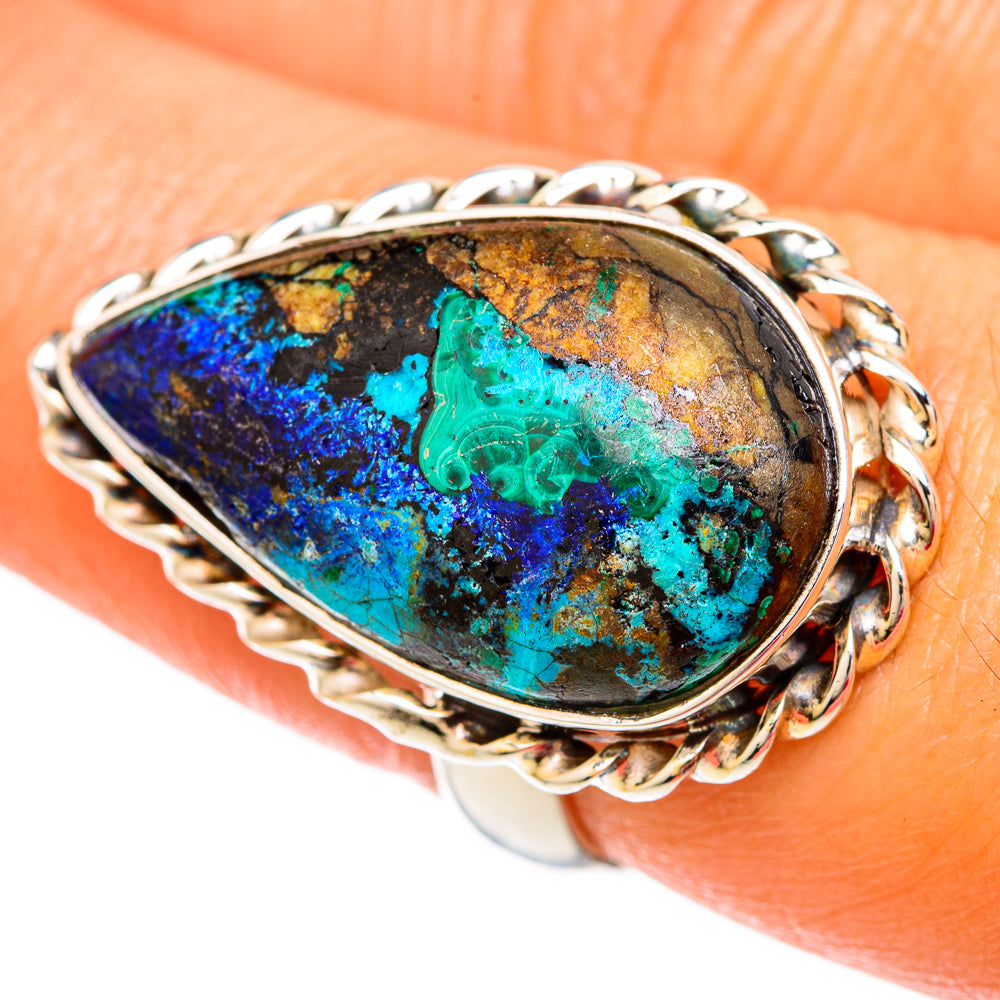 Chrysocolla In Malachite Rings handcrafted by Ana Silver Co - RING103830