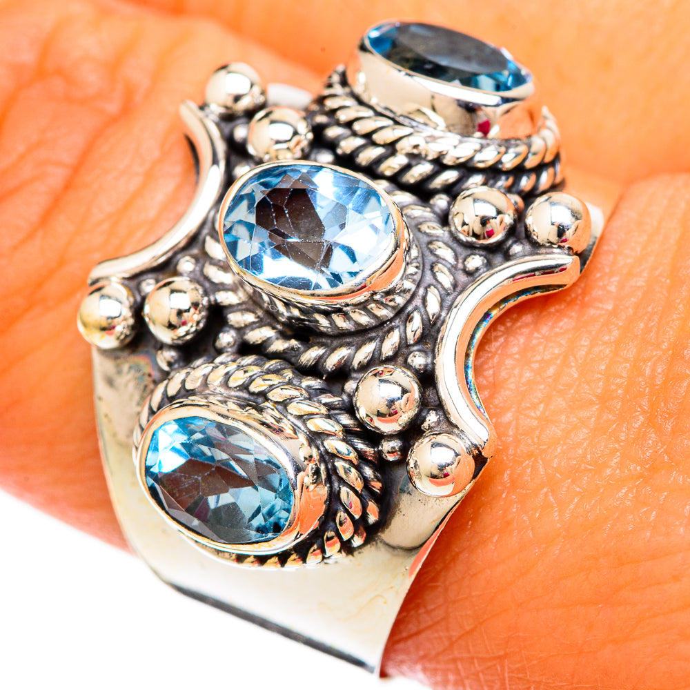Blue Topaz Rings handcrafted by Ana Silver Co - RING103835