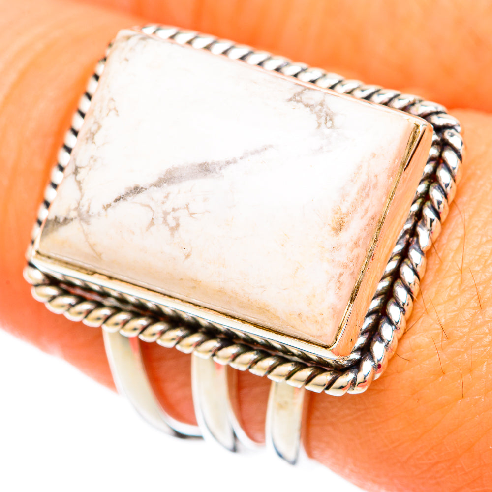 Howlite Rings handcrafted by Ana Silver Co - RING103854