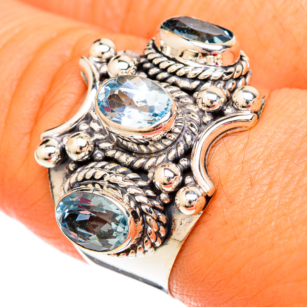 Blue Topaz Rings handcrafted by Ana Silver Co - RING103860