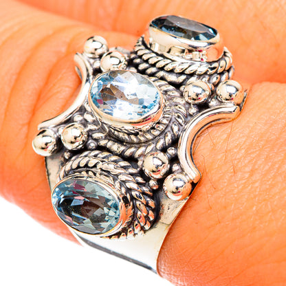 Blue Topaz Rings handcrafted by Ana Silver Co - RING103860