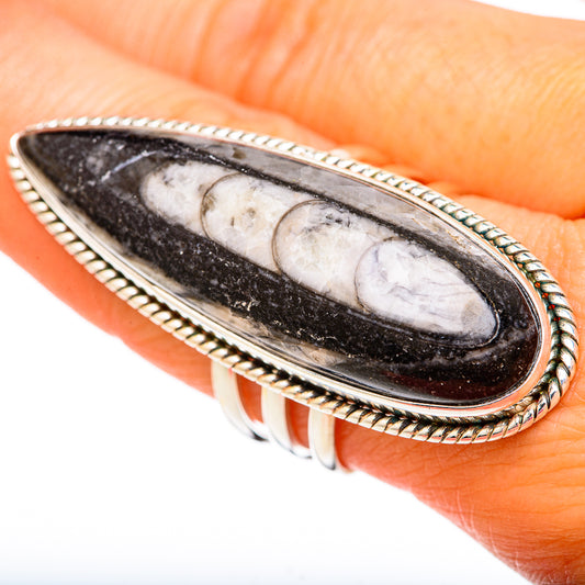 Orthoceras Fossil Rings handcrafted by Ana Silver Co - RING103883