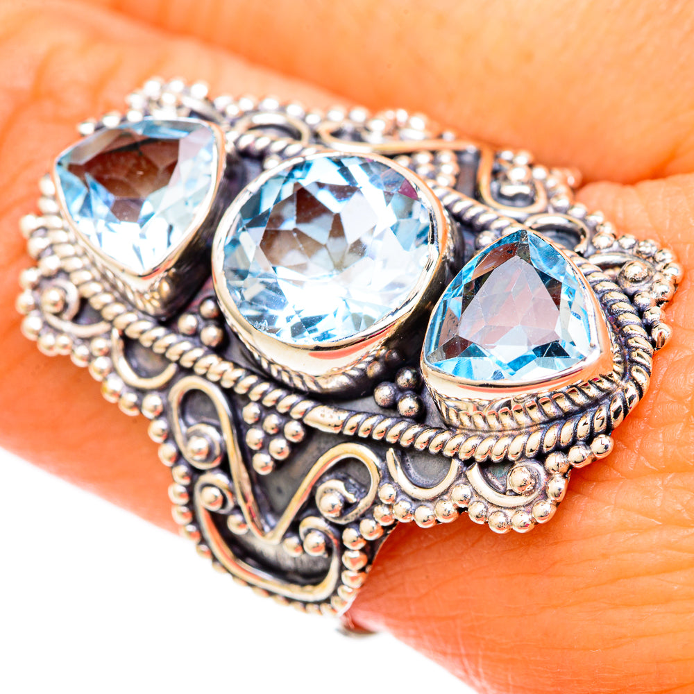 Blue Topaz Rings handcrafted by Ana Silver Co - RING103898