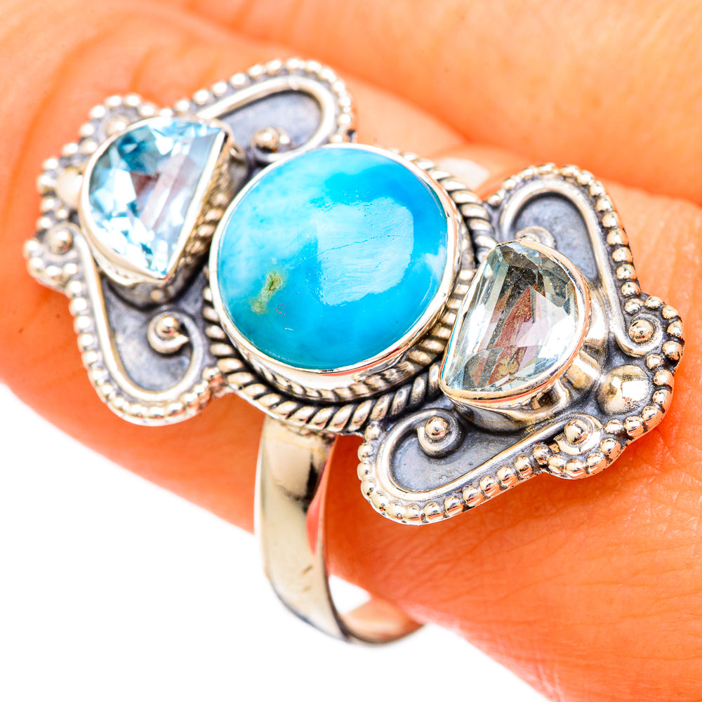 Larimar Rings handcrafted by Ana Silver Co - RING103899
