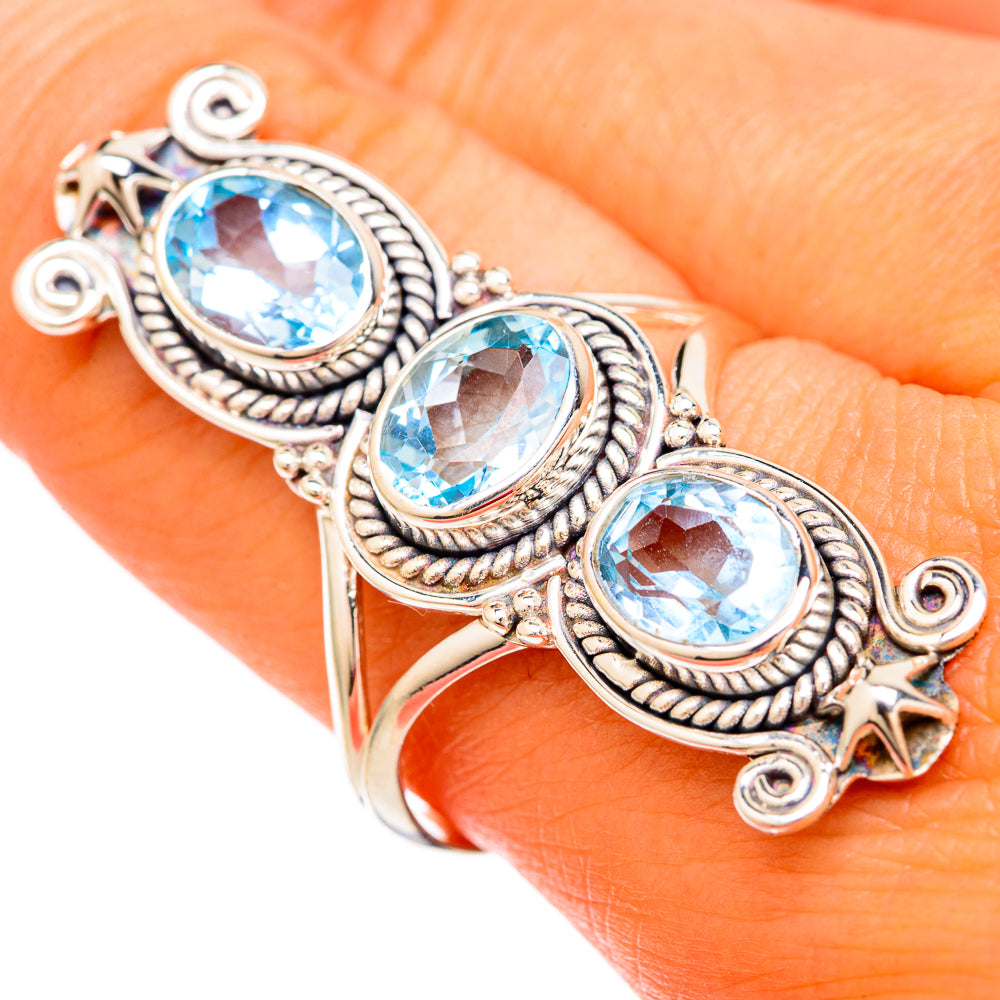 Blue Topaz Rings handcrafted by Ana Silver Co - RING103900