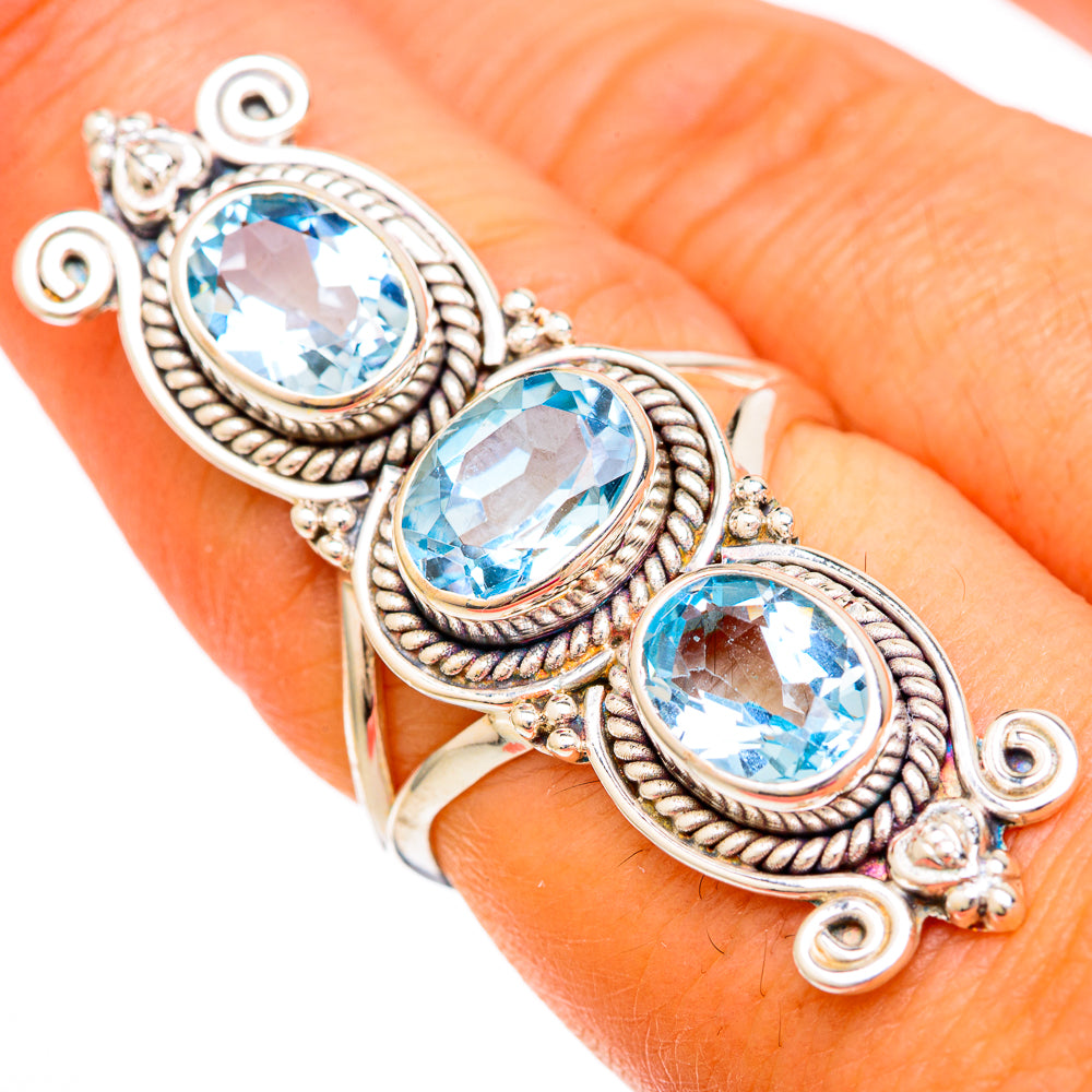 Blue Topaz Rings handcrafted by Ana Silver Co - RING103903