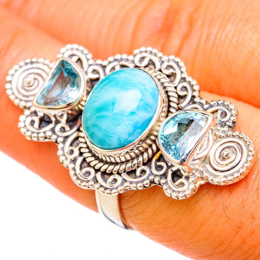 Larimar Rings handcrafted by Ana Silver Co - RING103906