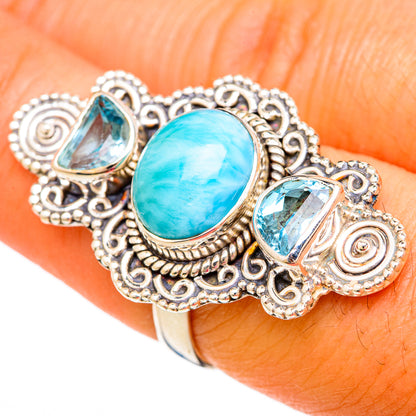 Larimar Rings handcrafted by Ana Silver Co - RING103906