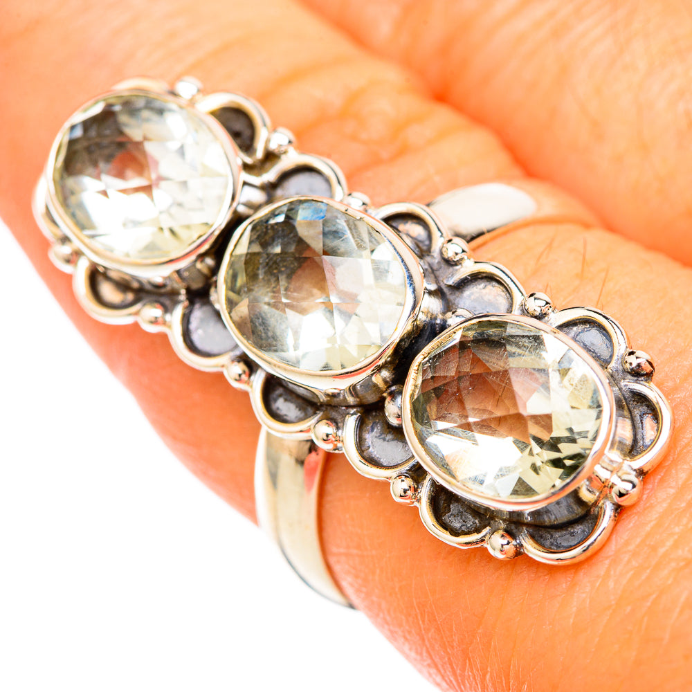 Green Amethyst Rings handcrafted by Ana Silver Co - RING103909