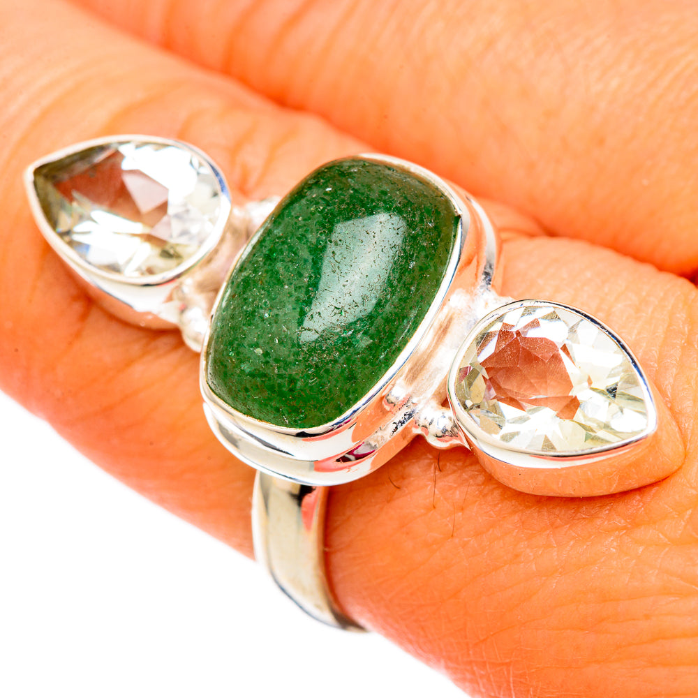 Green Aventurine Rings handcrafted by Ana Silver Co - RING103912