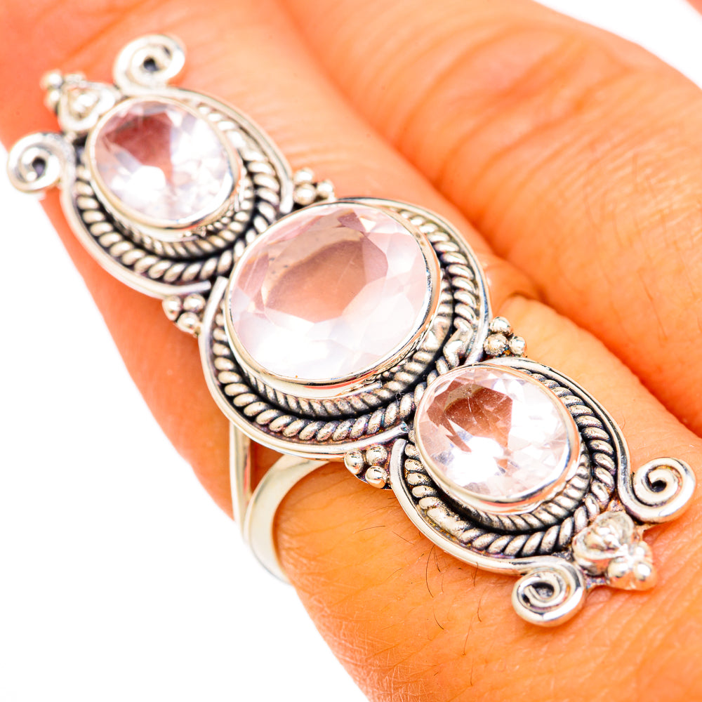 Rose Quartz Rings handcrafted by Ana Silver Co - RING103920