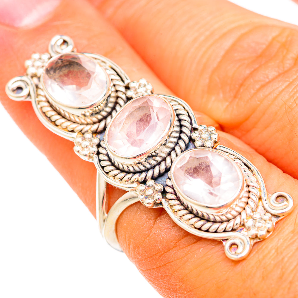Rose Quartz Rings handcrafted by Ana Silver Co - RING103921