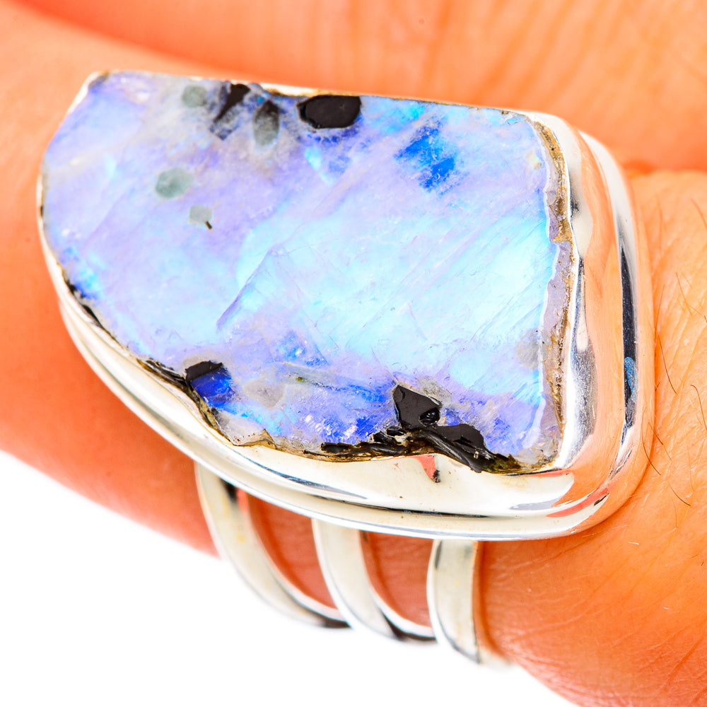 Rainbow Moonstone Rings handcrafted by Ana Silver Co - RING103931