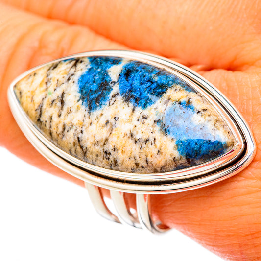 K2 Blue Azurite Rings handcrafted by Ana Silver Co - RING103935