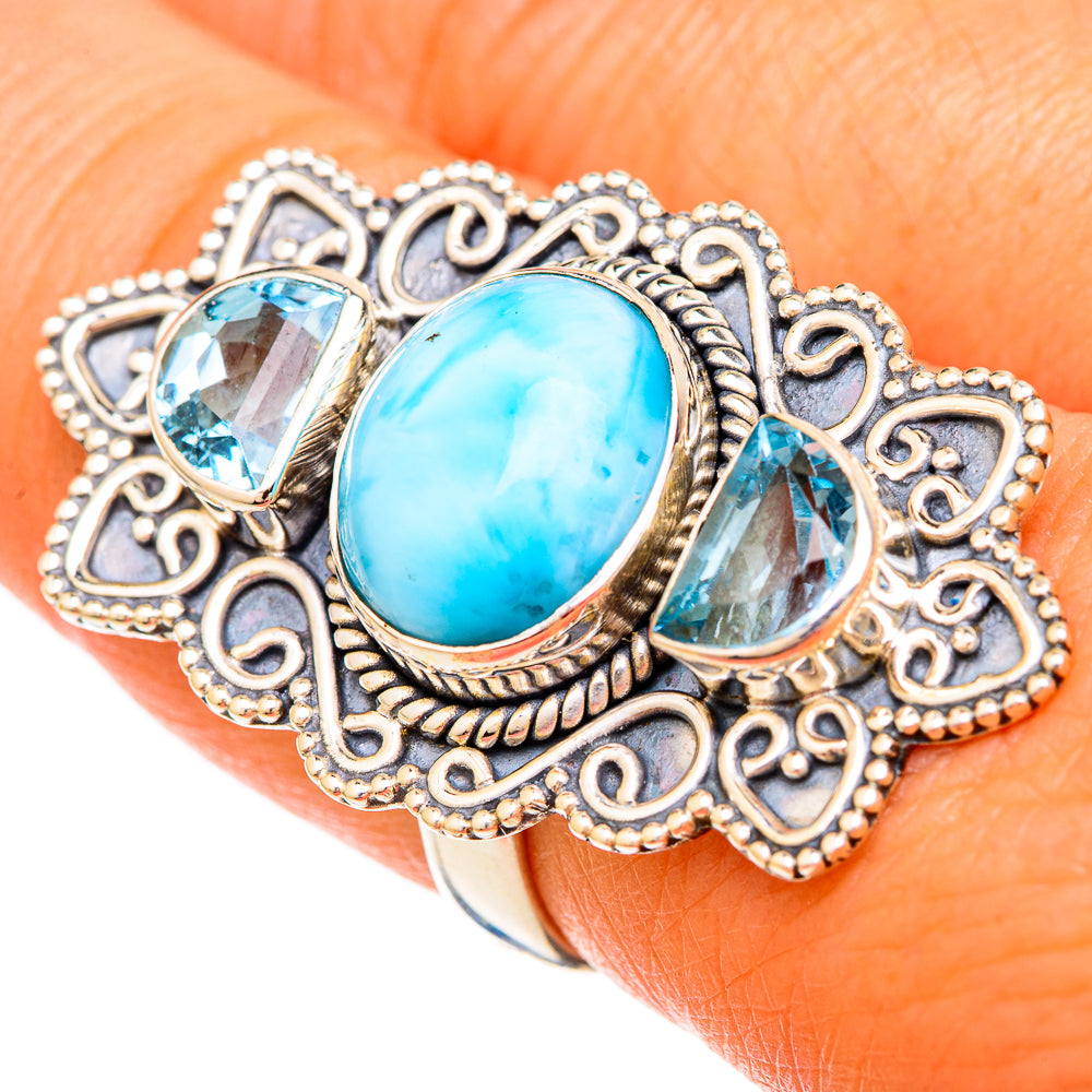 Larimar Rings handcrafted by Ana Silver Co - RING103938