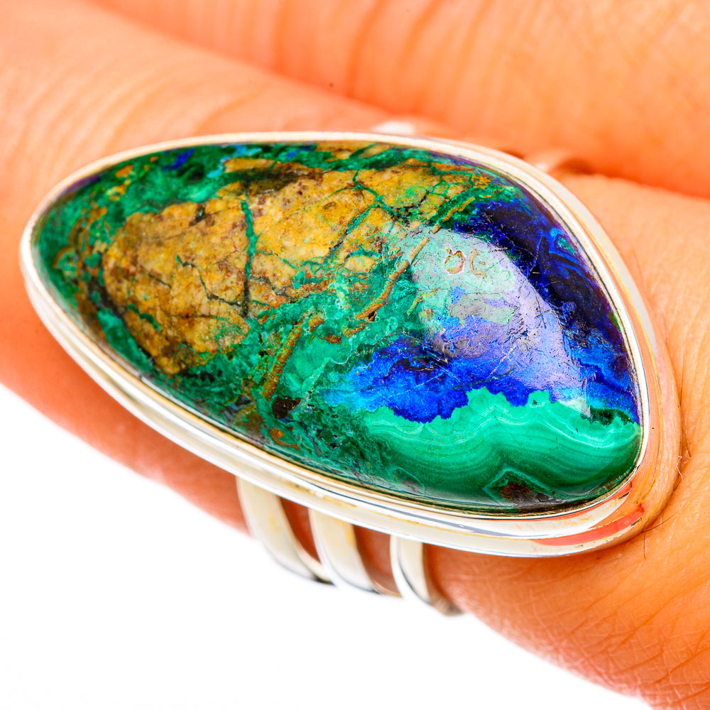 Azurite Malachite Rings handcrafted by Ana Silver Co - RING103945