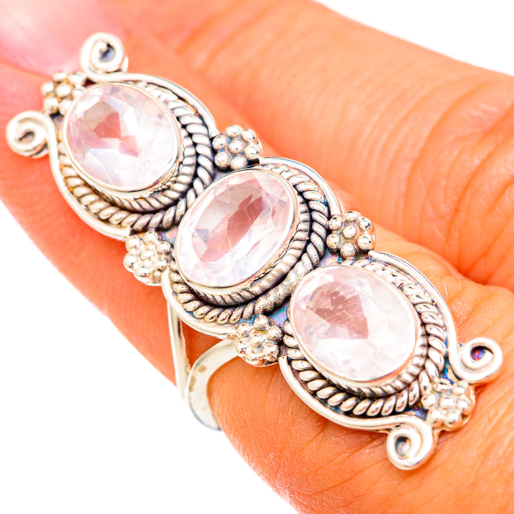 Rose Quartz Rings handcrafted by Ana Silver Co - RING103951
