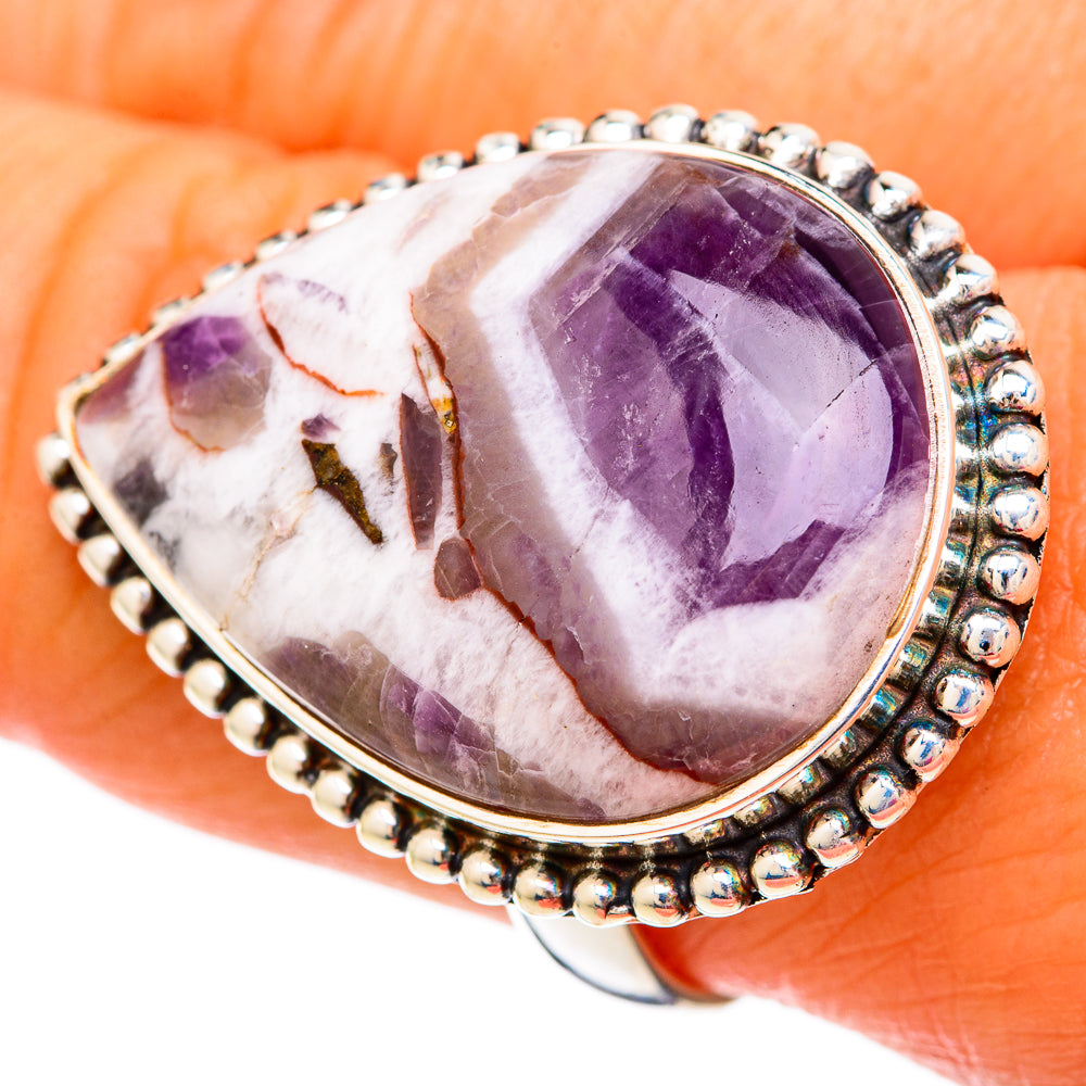 Chevron Amethyst Rings handcrafted by Ana Silver Co - RING103954
