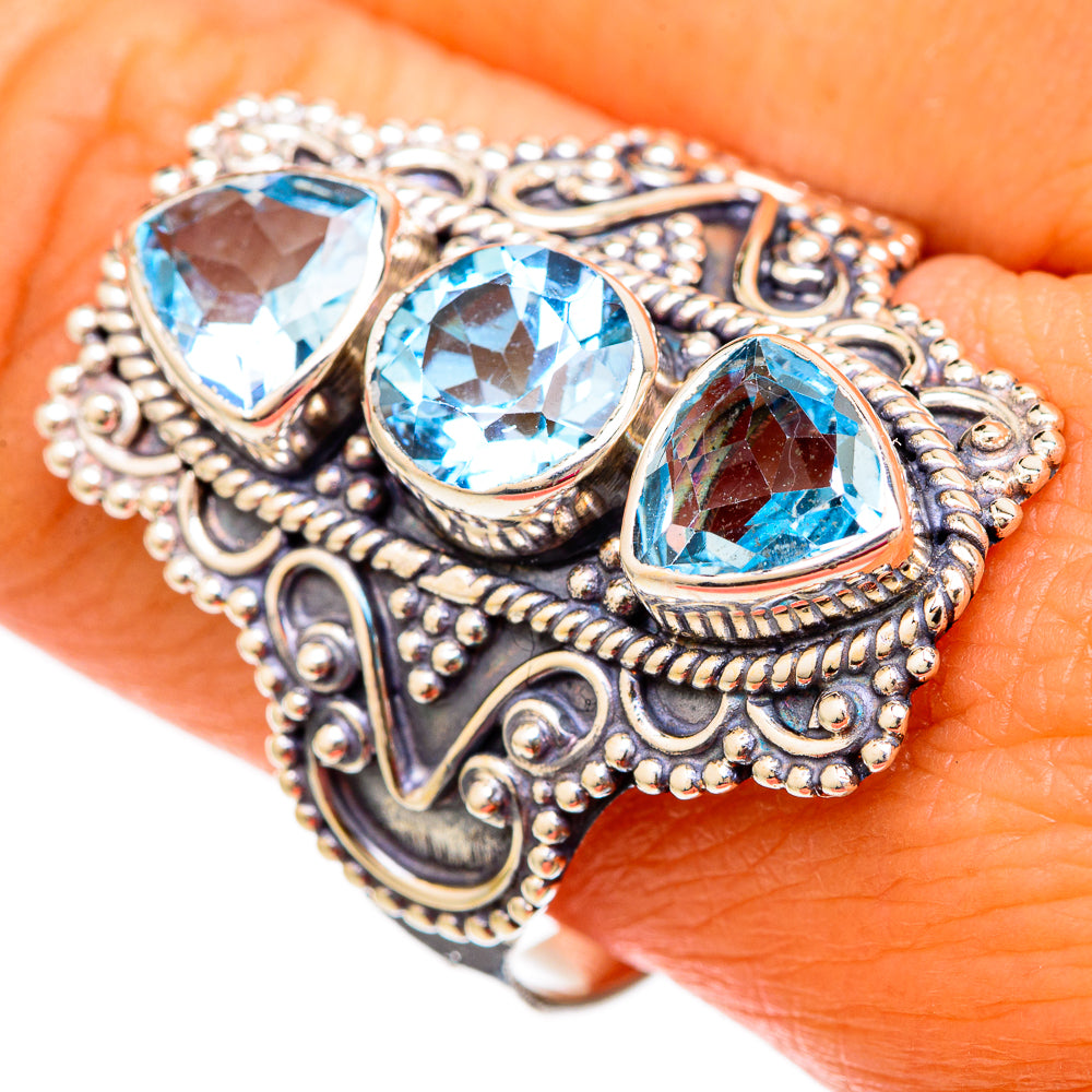 Blue Topaz Rings handcrafted by Ana Silver Co - RING103961