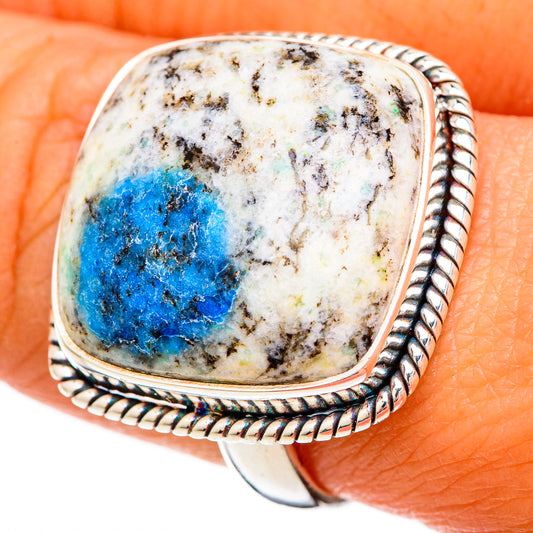 K2 Blue Azurite Rings handcrafted by Ana Silver Co - RING103963