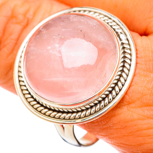 Rose Quartz Rings handcrafted by Ana Silver Co - RING103975