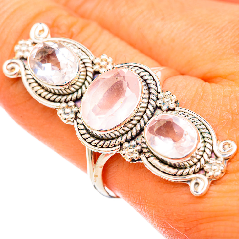 Rose Quartz Rings handcrafted by Ana Silver Co - RING103977