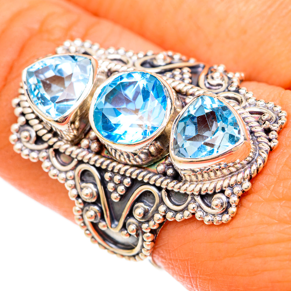 Blue Topaz Rings handcrafted by Ana Silver Co - RING103985