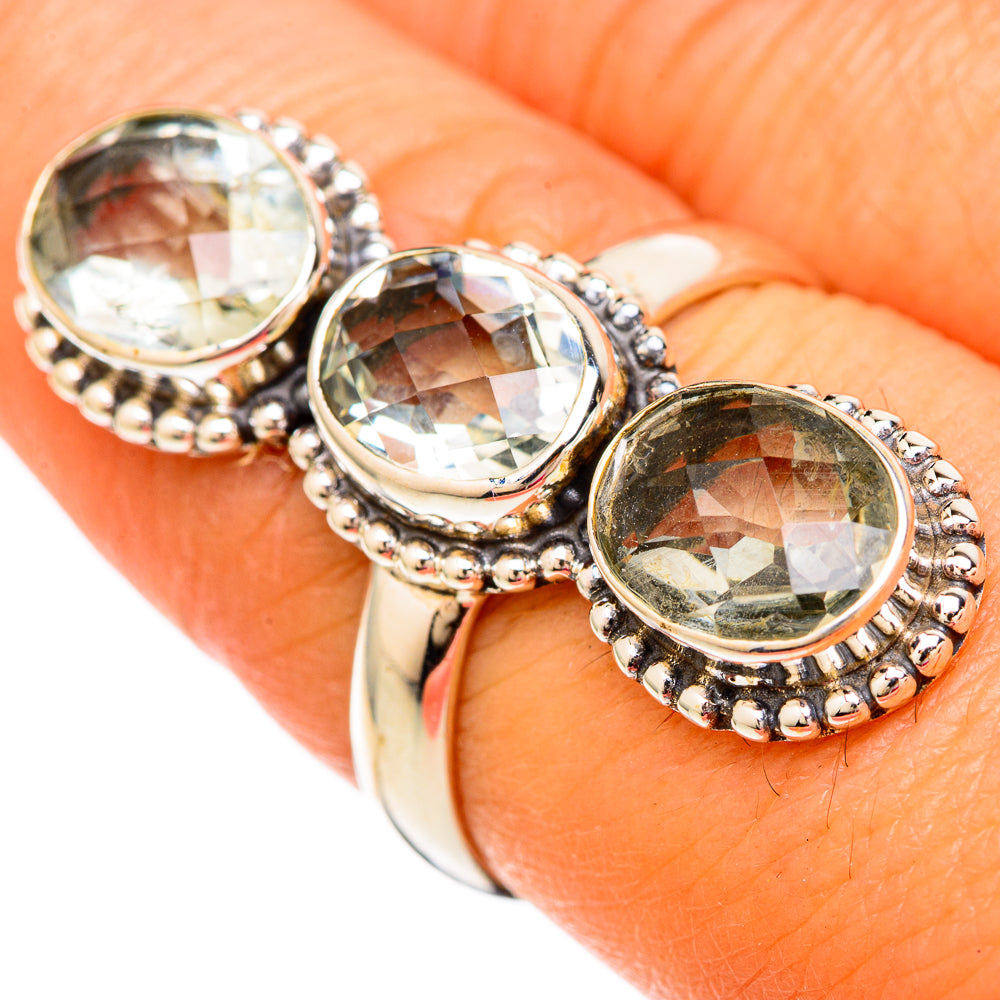 Green Amethyst Rings handcrafted by Ana Silver Co - RING103991