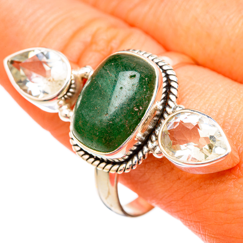 Green Aventurine Rings handcrafted by Ana Silver Co - RING103992