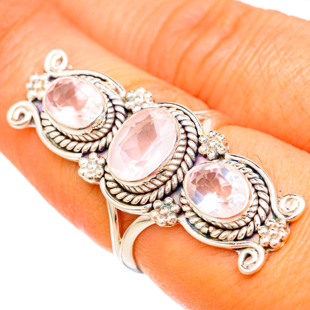 Rose Quartz Rings handcrafted by Ana Silver Co - RING103999