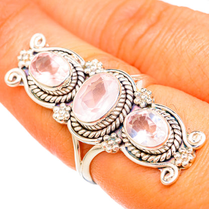 Rose Quartz Rings handcrafted by Ana Silver Co - RING103999