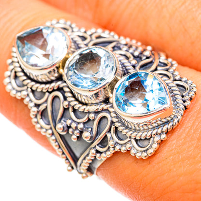 Blue Topaz Rings handcrafted by Ana Silver Co - RING104009