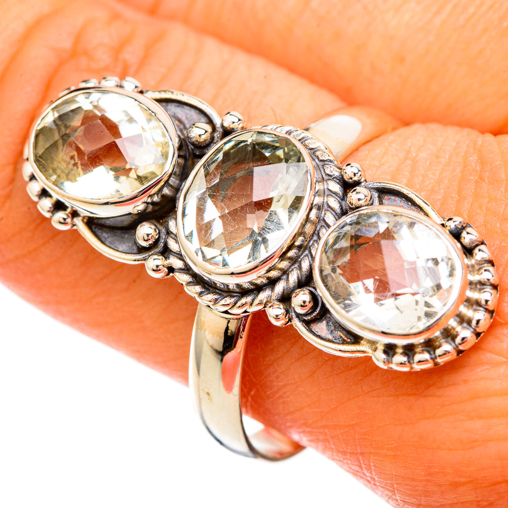 Green Amethyst Rings handcrafted by Ana Silver Co - RING104014