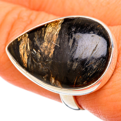 Golden Seraphinite Rings handcrafted by Ana Silver Co - RING104016