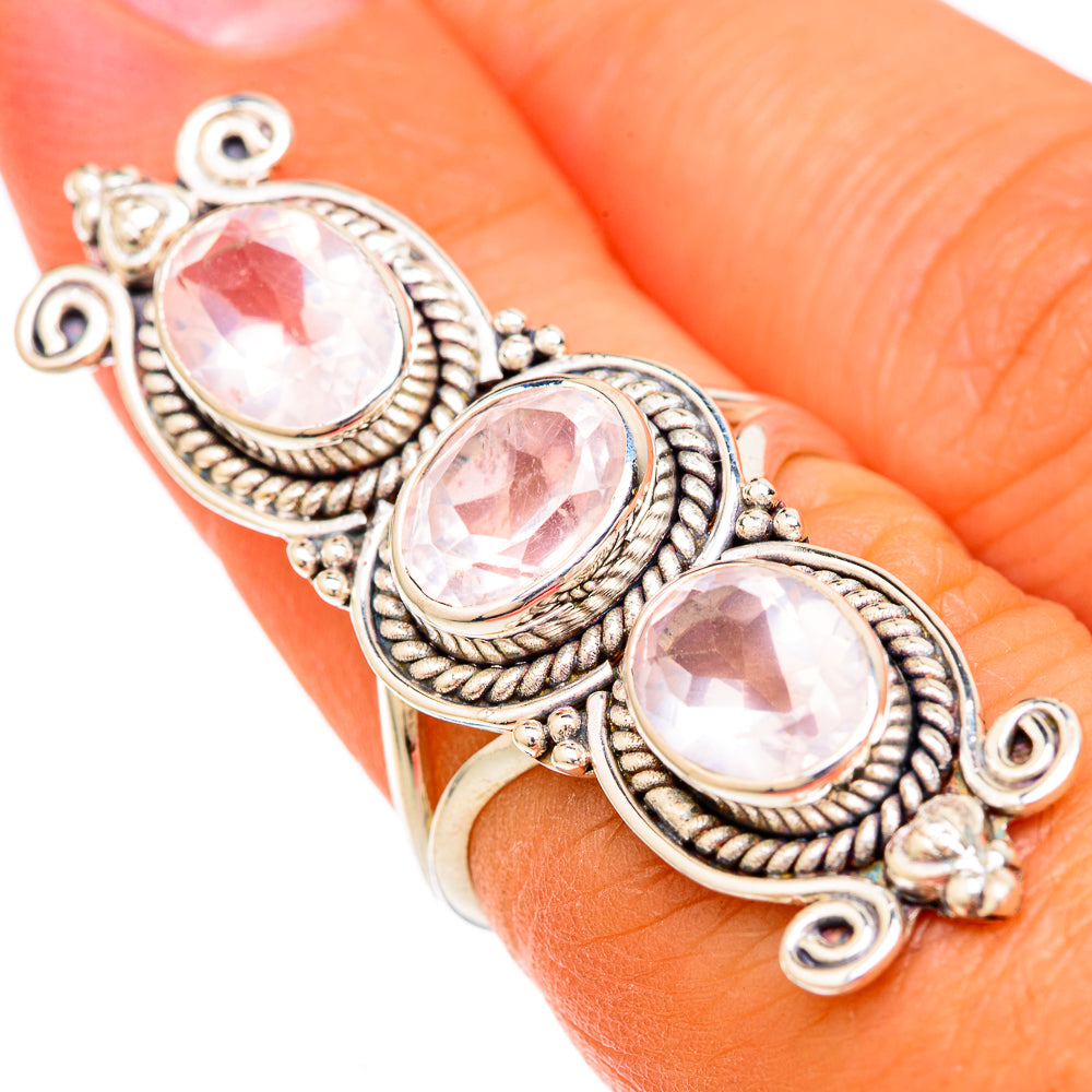Rose Quartz Rings handcrafted by Ana Silver Co - RING104022