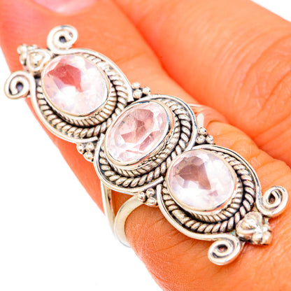 Rose Quartz Rings handcrafted by Ana Silver Co - RING104022