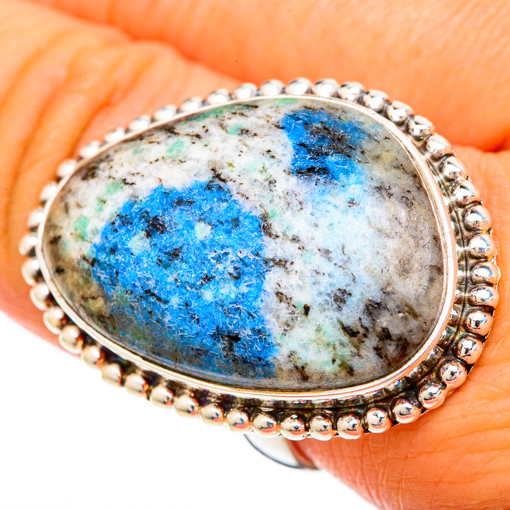 K2 Blue Azurite Rings handcrafted by Ana Silver Co - RING104029