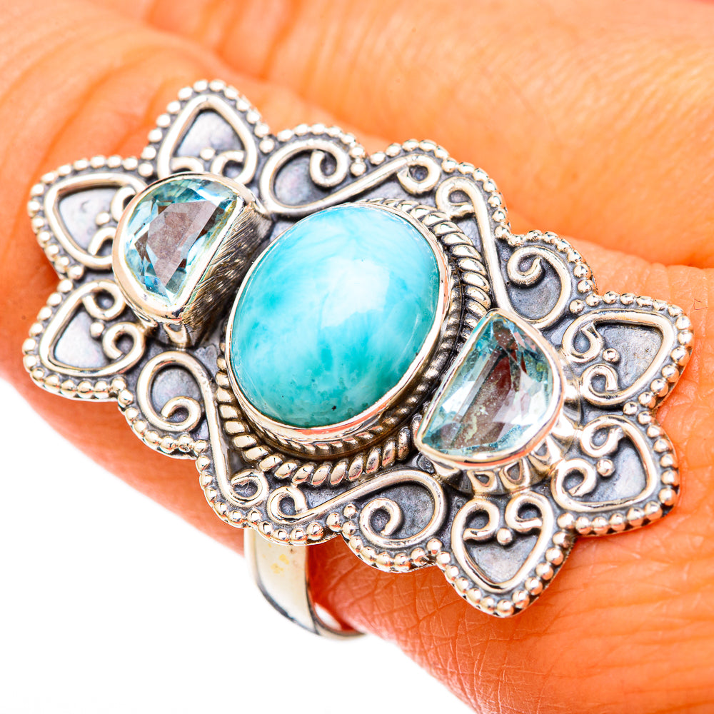 Larimar Rings handcrafted by Ana Silver Co - RING104031