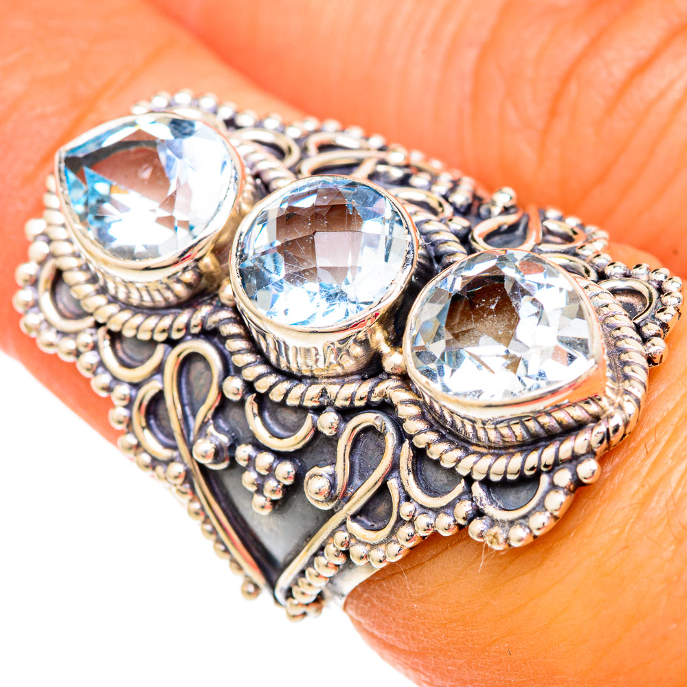 Blue Topaz Rings handcrafted by Ana Silver Co - RING104032