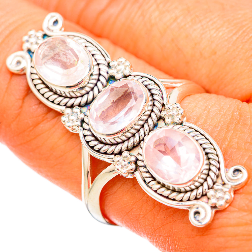 Rose Quartz Rings handcrafted by Ana Silver Co - RING104037