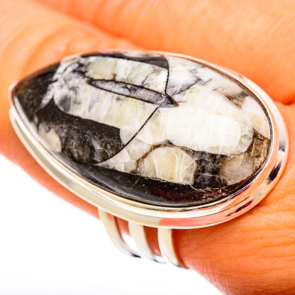 Orthoceras Fossil Rings handcrafted by Ana Silver Co - RING104042