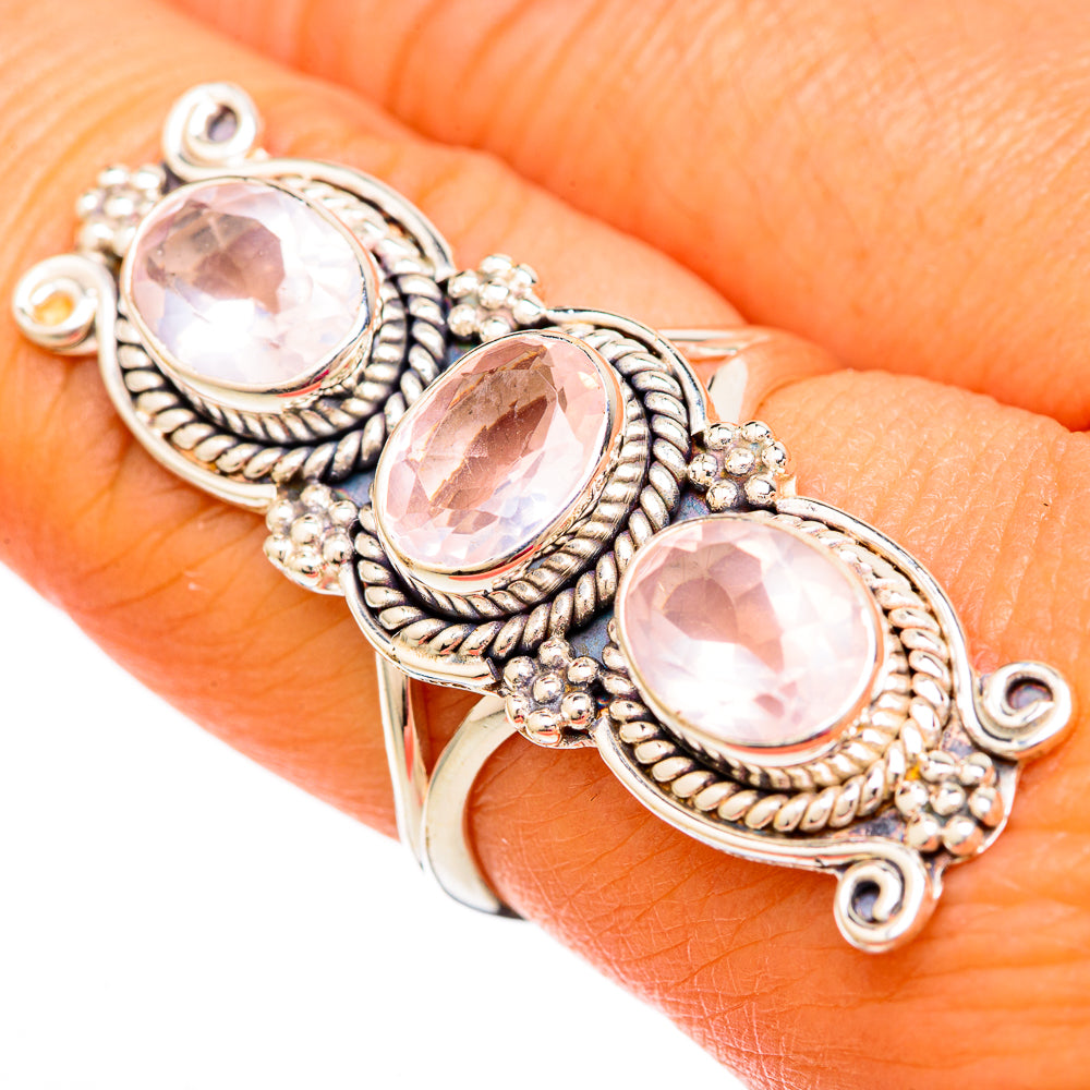 Rose Quartz Rings handcrafted by Ana Silver Co - RING104044