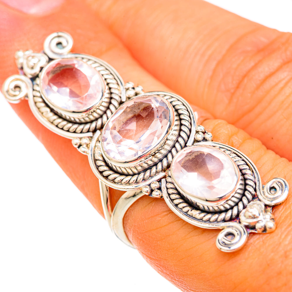 Rose Quartz Rings handcrafted by Ana Silver Co - RING104052