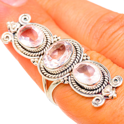 Rose Quartz Rings handcrafted by Ana Silver Co - RING104052