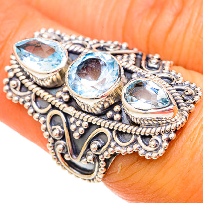Blue Topaz Rings handcrafted by Ana Silver Co - RING104064